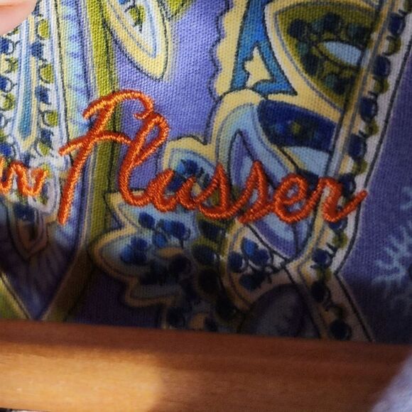Alan Flusser Blue Pink Paisley Cotton Button Up  Shirt - Picture 4 of 7